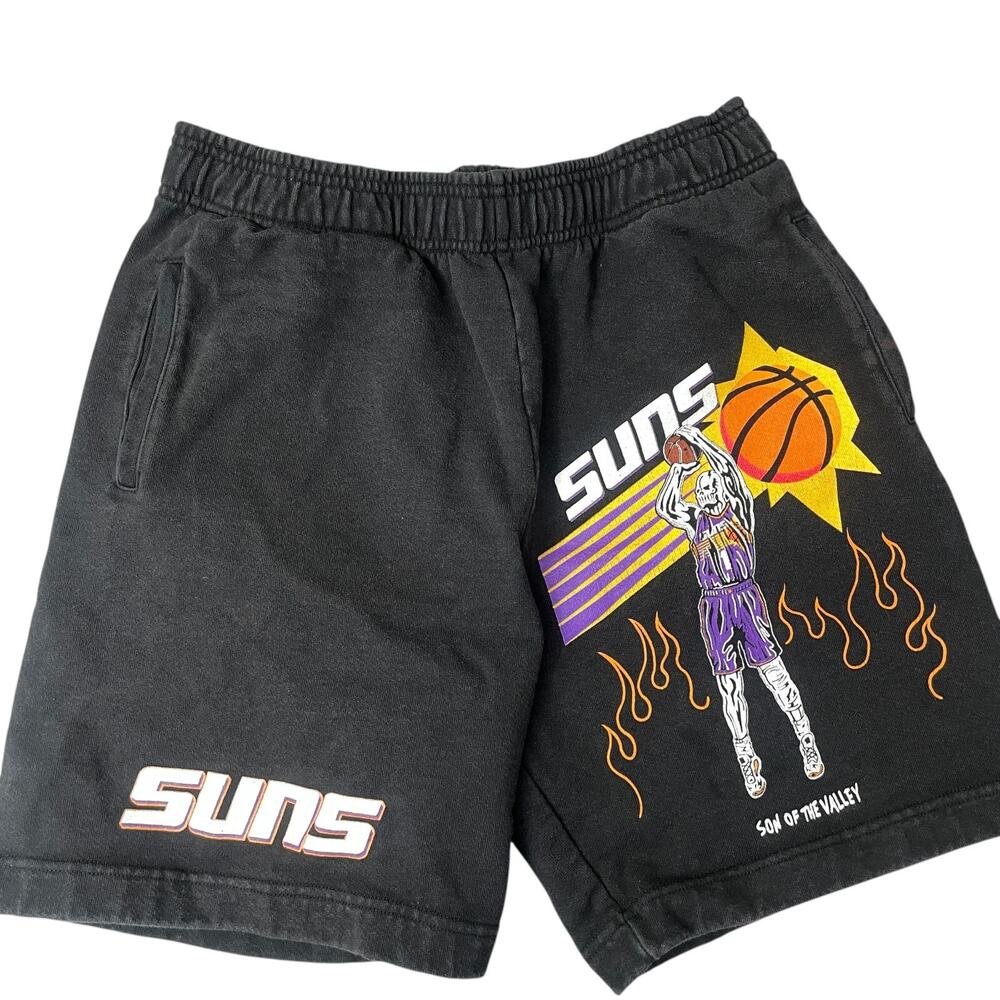 Warren Lotas Shorts Black The Suns Skull Graphic Sports Basketball Mens Small